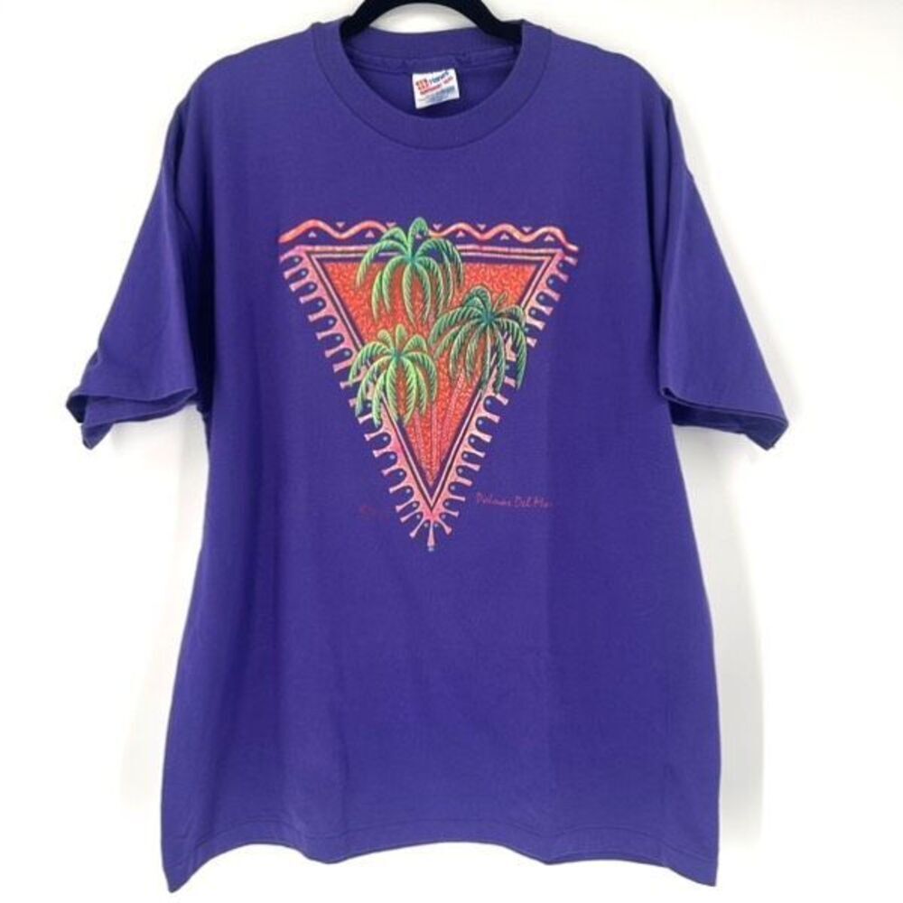 Vintage 90s Hanes Palmas Del Mar Puerto Rico Single Stitch Shirt Purple XL Unise